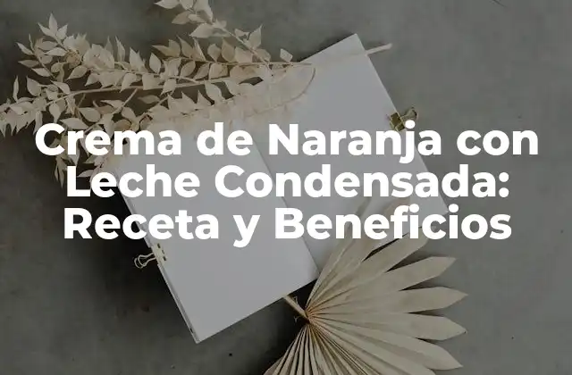 Crema de Naranja con Leche Condensada: Receta y Beneficios