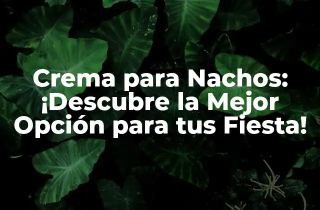 Crema para Nachos: ¡descubre la Mejor Opción para Tus Fiesta!