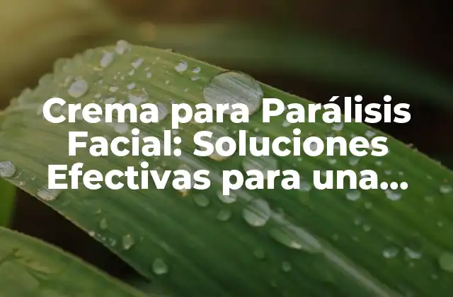 Crema para Parálisis Facial: Soluciones Efectivas para una Sonrisa Perfecta