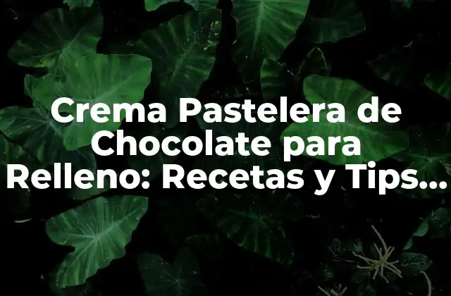 Crema Pastelera de Chocolate para Relleno: Recetas y Tips para un Relleno Delicioso