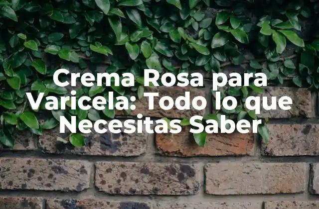 Crema Rosa para Varicela: Todo Lo que Necesitas Saber