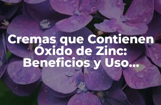 Cremas que Contienen Óxido de Zinc: Beneficios y Uso Correcto