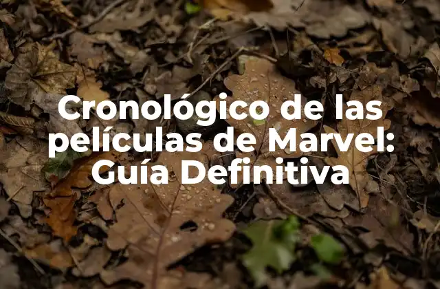 Cronológico de las Películas de Marvel: Guía Definitiva