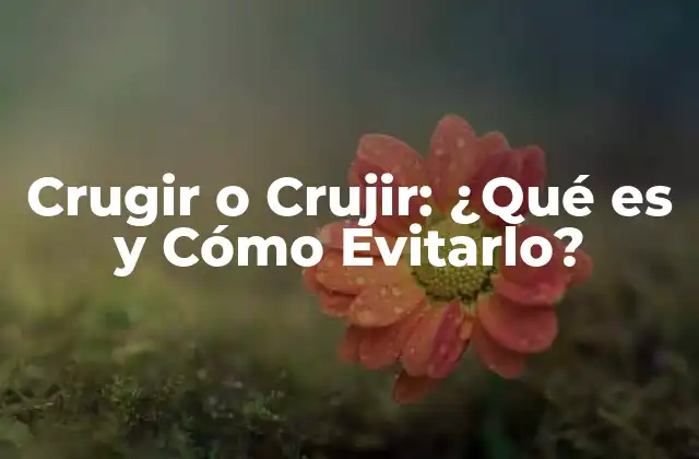 Crugir o Crujir: ¿qué es y Cómo Evitarlo?