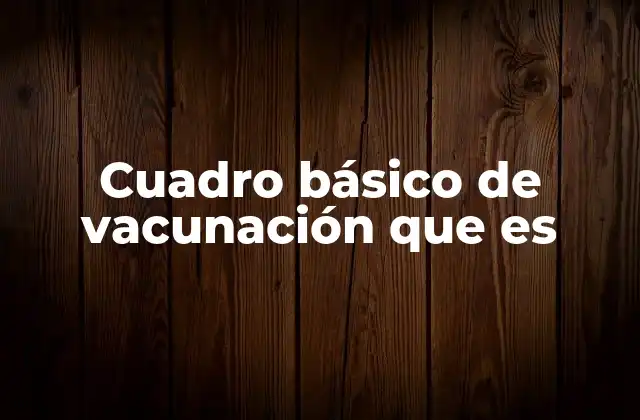Cuadro Básico de Vacunación que es