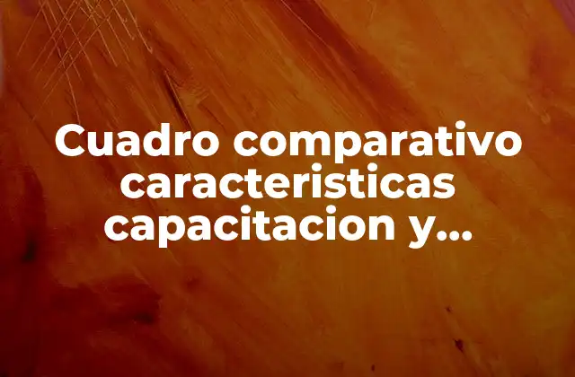 Cuadro Comparativo Caracteristicas Capacitacion y Entrenamiento que es