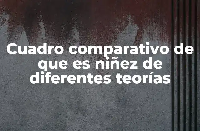 Cuadro Comparativo de que es Niñez de Diferentes Teorías