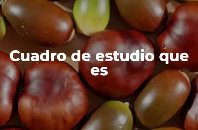 Cuadro de Estudio que es