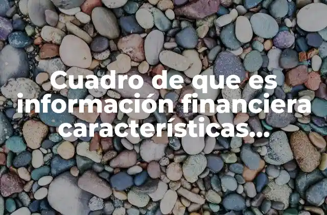 Cuadro de que es Información Financiera Características Principales