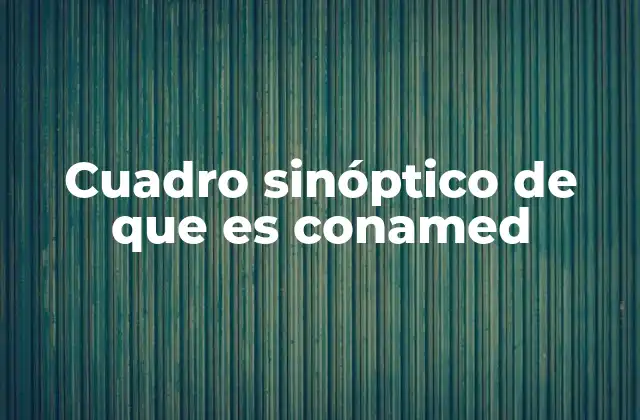 Cuadro Sinóptico de que es Conamed