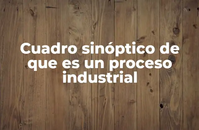 Cuadro Sinóptico de que es un Proceso Industrial 2 La importancia de visualizar los procesos industriales