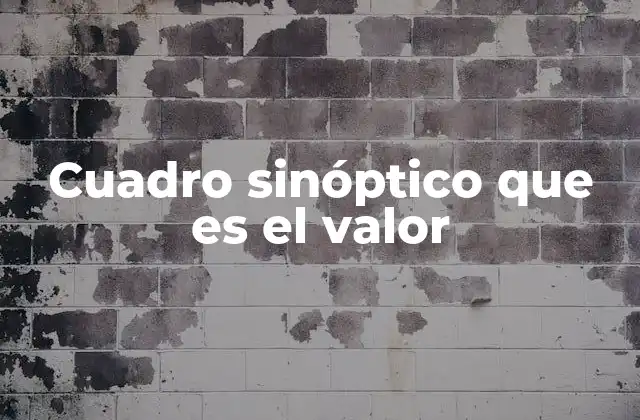 Cuadro Sinóptico que es el Valor