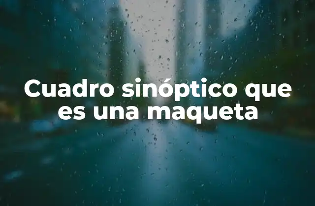 Cuadro Sinóptico que es una Maqueta