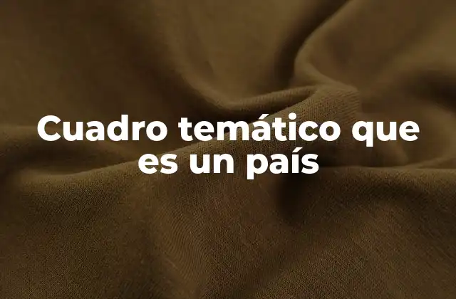 Cuadro Temático que es un País