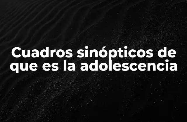 Cuadros Sinópticos de que es la Adolescencia 2 La importancia de comprender la adolescencia