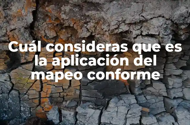 Cuál Consideras que es la Aplicación Del Mapeo Conforme