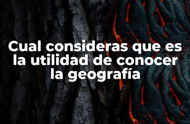 Cual Consideras que es la Utilidad de Conocer la Geografía