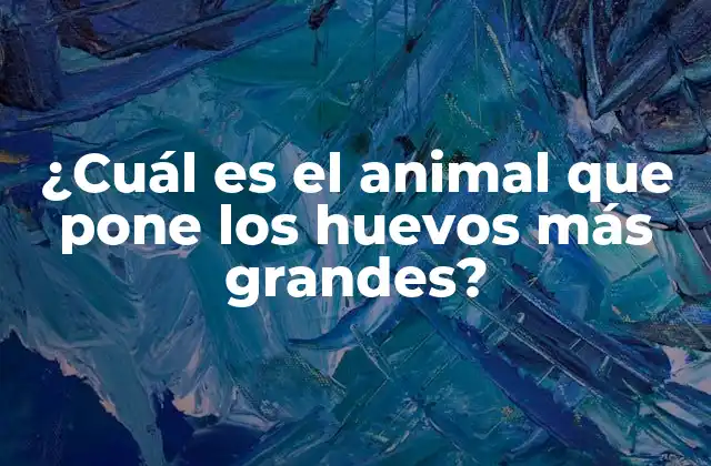 ¿cuál es el Animal que Pone los Huevos Más Grandes?