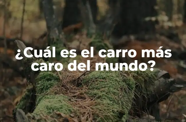 ¿cuál es el Carro Más Caro Del Mundo?