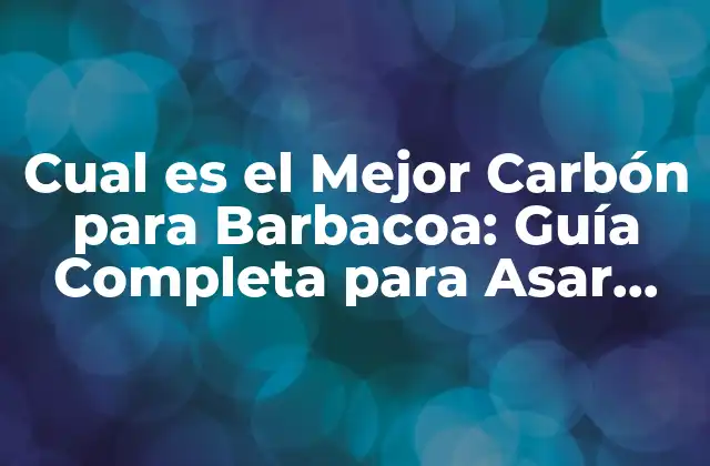 Cual es el Mejor Carbón para Barbacoa: Guía Completa para Asar como un Pro