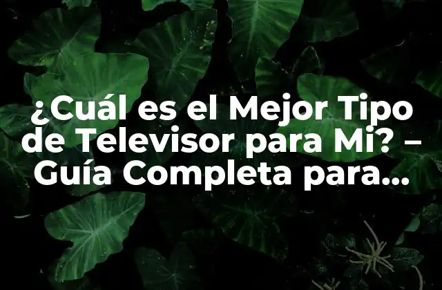 Tipos de Paneles de Televisores: LCD, LED, OLED y QLED