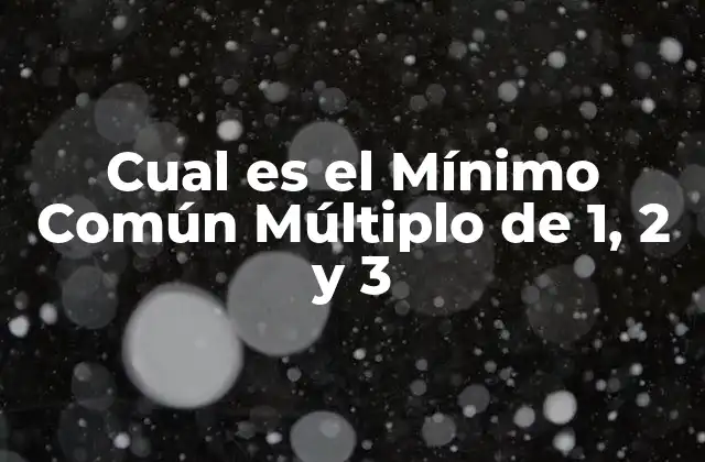 Cual es el Mínimo Común Múltiplo de 1, 2 y 3