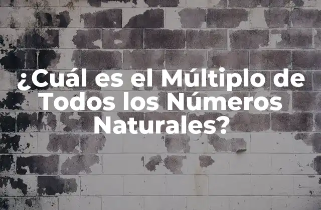 ¿cuál es el Múltiplo de Todos los Números Naturales?