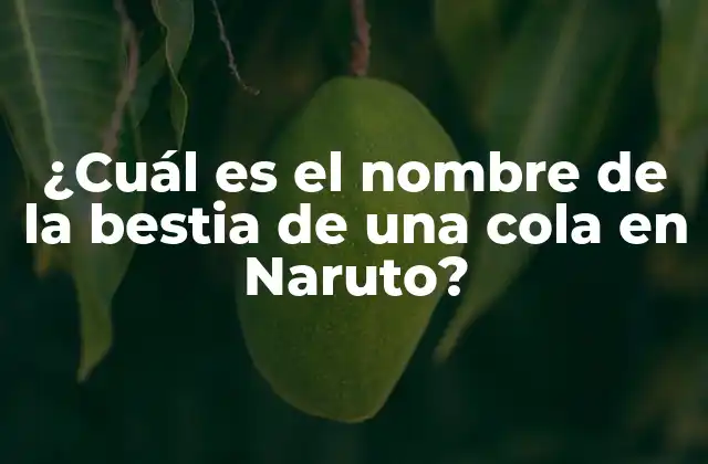 ¿cuál es el Nombre de la Bestia de una Cola en Naruto?
