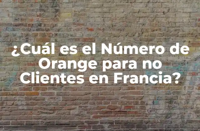 ¿cuál es el Número de Orange para No Clientes en Francia?