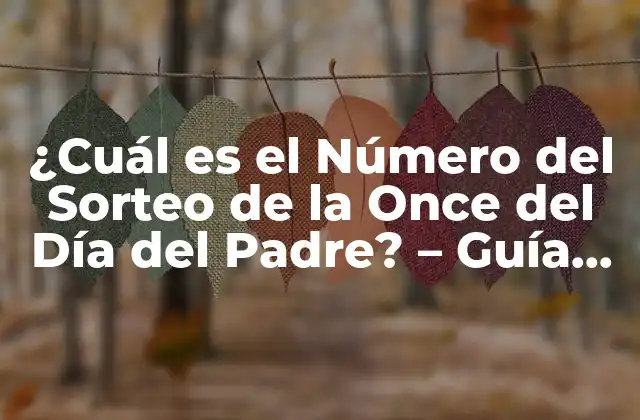 ¿cuál es el Número Del Sorteo de la Once Del Día Del Padre? – Guía Completa