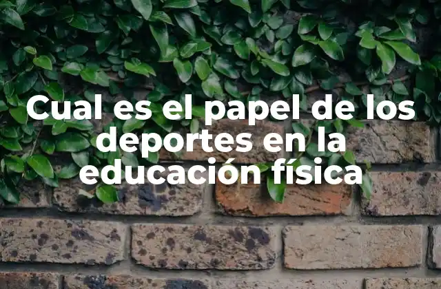 Cual es el Papel de los Deportes en la Educación Física