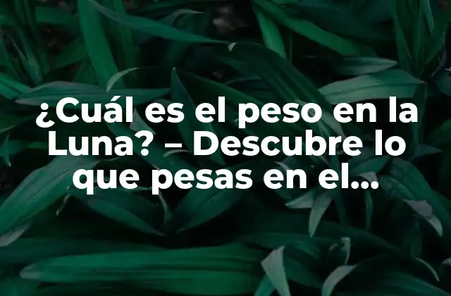 ¿cuál es el Peso en la Luna? – Descubre Lo que Pesas en el Espacio