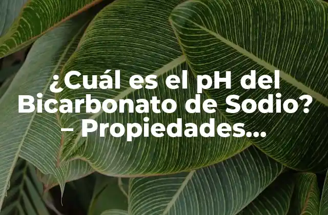 ¿cuál es el Ph Del Bicarbonato de Sodio? – Propiedades Químicas y Usos