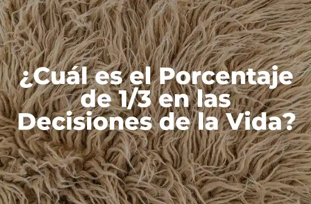 ¿cuál es el Porcentaje de 1/3 en las Decisiones de la Vida?