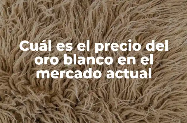 Cuál es el Precio Del Oro Blanco en el Mercado Actual