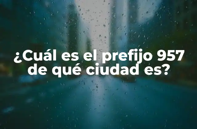 ¿cuál es el Prefijo 957 de Qué Ciudad Es?