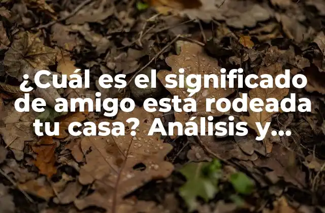 ¿cuál es el Significado de Amigo Está Rodeada Tu Casa? Análisis y Respuesta