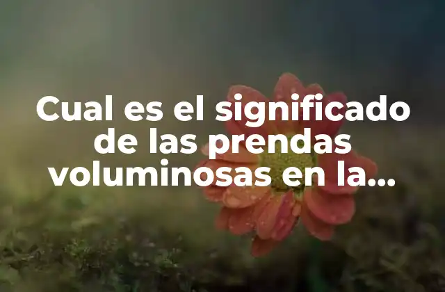 Cual es el Significado de las Prendas Voluminosas en la Moda Actual