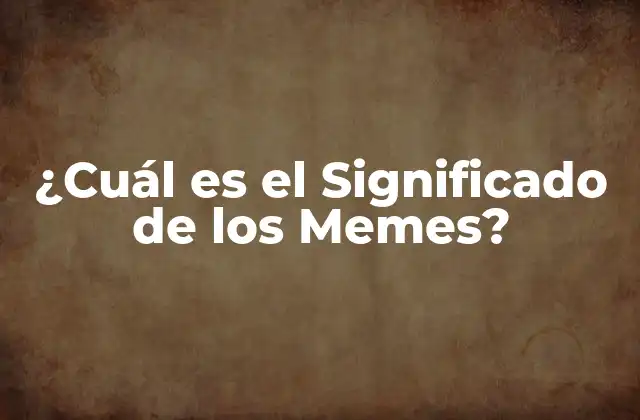 ¿cuál es el Significado de los Memes?