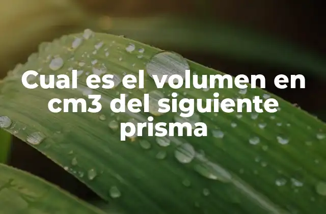 Cual es el Volumen en Cm3 Del Siguiente Prisma 2 Definición de prisma y sus características