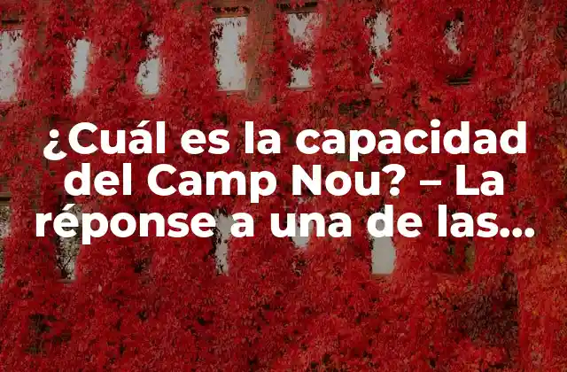 ¿cuál es la Capacidad Del Camp Nou? – la Réponse a una de las Preguntas Más Frecuentes sobre el Estadio Del Barcelona