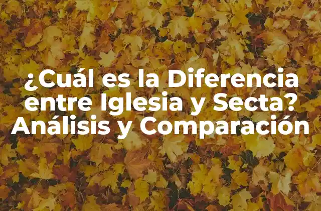 ¿cuál es la Diferencia entre Iglesia y Secta? Análisis y Comparación
