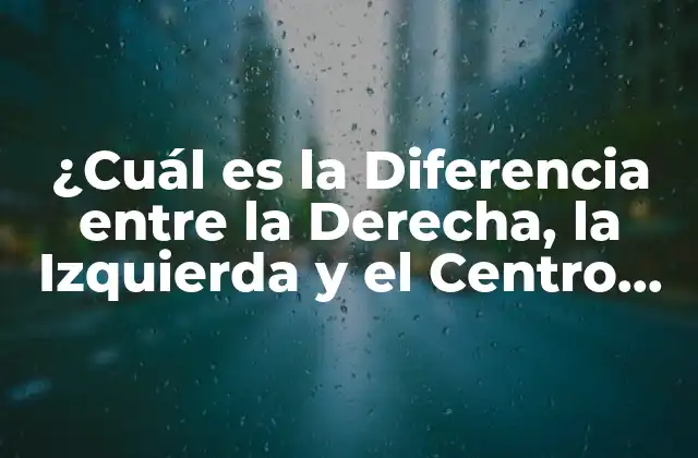 ¿cuál es la Diferencia entre la Derecha, la Izquierda y el Centro Político?