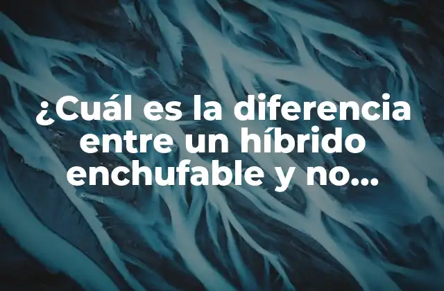 ¿cuál es la Diferencia entre un Híbrido Enchufable y No Enchufable?