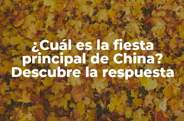 ¿cuál es la Fiesta Principal de China? Descubre la Respuesta