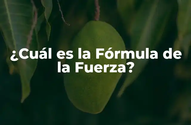 ¿cuál es la Fórmula de la Fuerza?