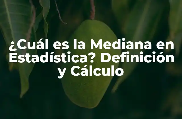 ¿cuál es la Mediana en Estadística? Definición y Cálculo