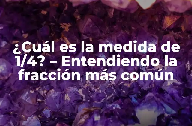 ¿cuál es la Medida de 1/4? – Entendiendo la Fracción Más Común