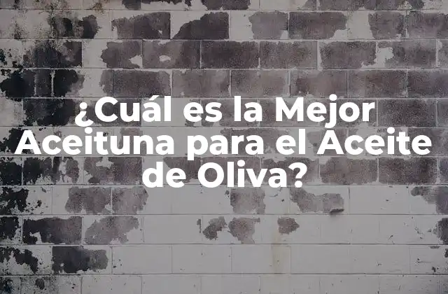 ¿cuál es la Mejor Aceituna para el Aceite de Oliva?