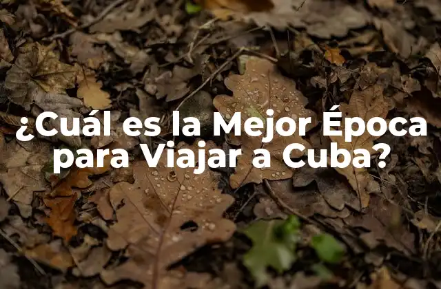 ¿cuál es la Mejor Época para Viajar a Cuba?